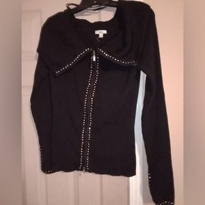 Black Rhinestone accent sweater